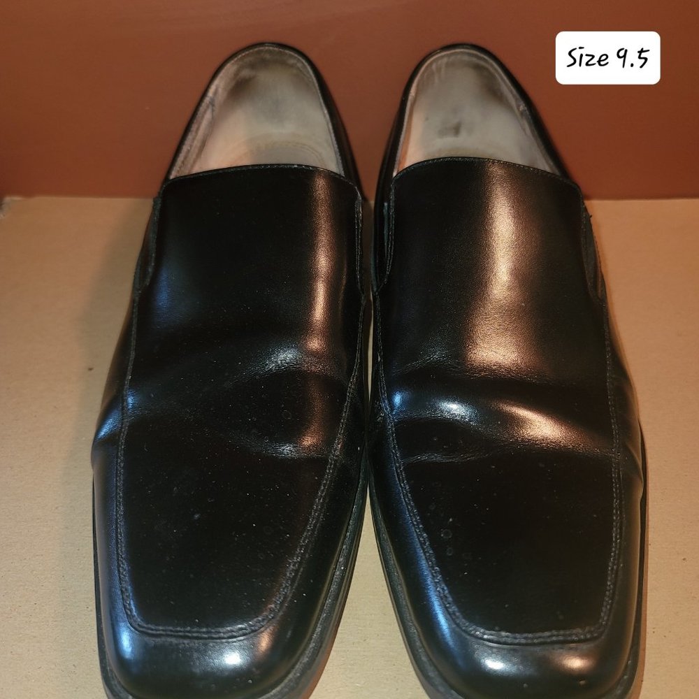Stacy Adams Men's Square Toe Dress Shoes Size 9.5 Leather Black